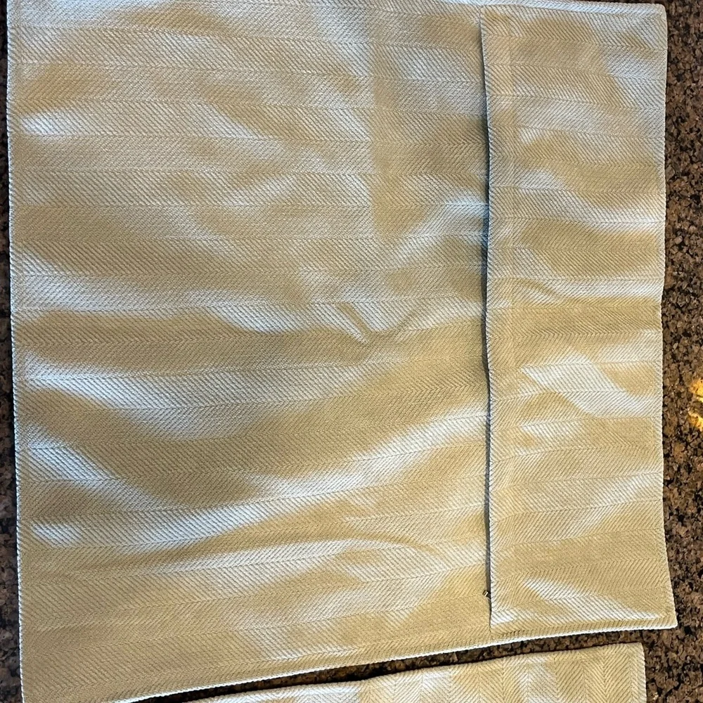 Seafoam green Herringbone Pillow Cover set of 2 zipper closure NWT 18 X 18 sham